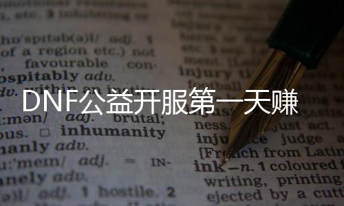DNF公益开服第一天赚几多钱？DNF公益服发布网开服首日赢利环境阐明